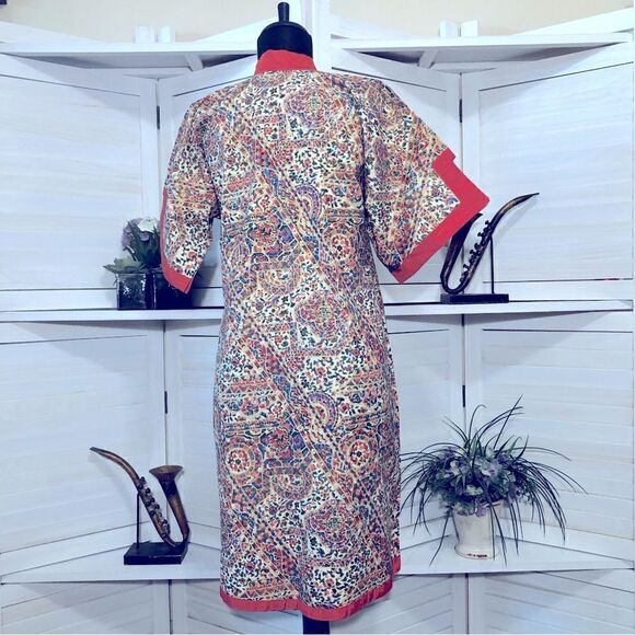 Vintage 70s Kimono Style Floral Print Dress Size Small - Picture 2 of 9